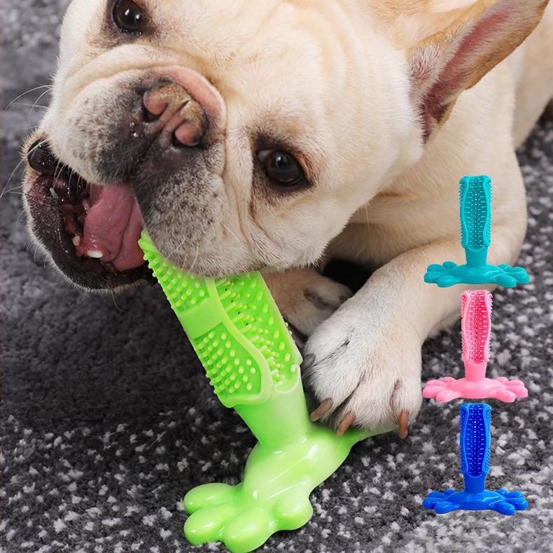 Dog Chew Stick: Bite-Resistant Rubber Toothbrush Toy for Teeth Cleaning