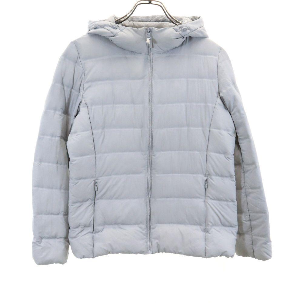 Uniqlo Seamless Ultra Light Down Jacket M Gray Hood Women Used