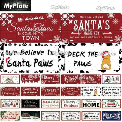 [MyPlate] Vintage Merry Christmas License Plate Gift Tin Sign Metal Sign Plaque Home Decoration Shop Bar Pub Poster Metal Wall