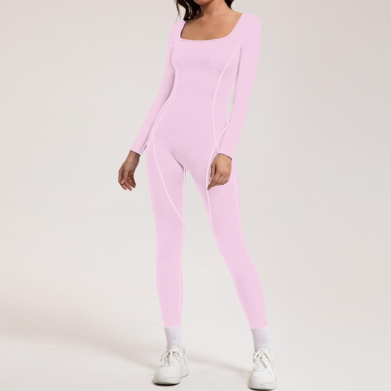 

Бархатный облегающий быстросохнущий комбинезон для йоги: Спортивная одежда с длинным рукавом в европейском и американском стиле Extra Large