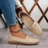 Ladies' Solid Color Flat Bottomed Loafers, Casual Wear with Soft Soled Shoes, Lightweight and Comfortable Shoes