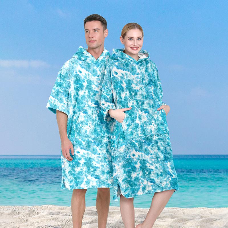 

Быстросохнущее худи-полотенце и халат тай-дай для серфинга, плавания и пляжа Child Small (60*60CM)