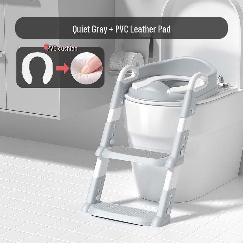 Foldable Children's Potty Training Ladder with Handrails - Step Stool for Boys and Girls