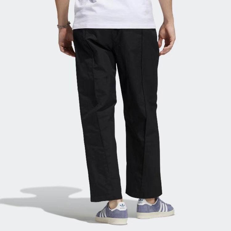 Adidas Logo Print Straight Leg Sports Pants Men Bottoms Black GR8758