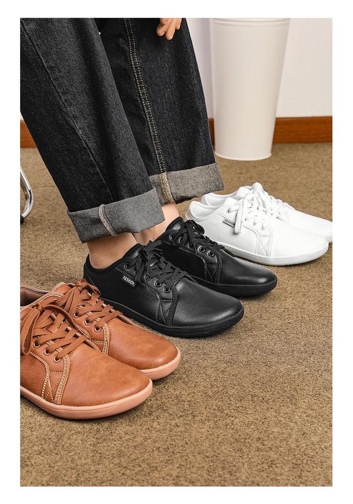 Zapatos Casuales de Cuero de Talla Grande de Ajuste Amplio para Hombres y Mujeres