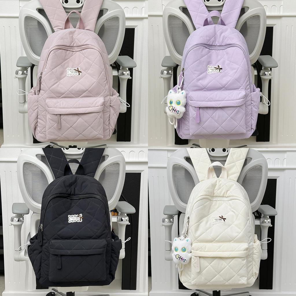 Gesteppter Nylon-Rucksack für Damen mit Schmetterlingsmuster und leichtem Design für den täglichen Gebrauch