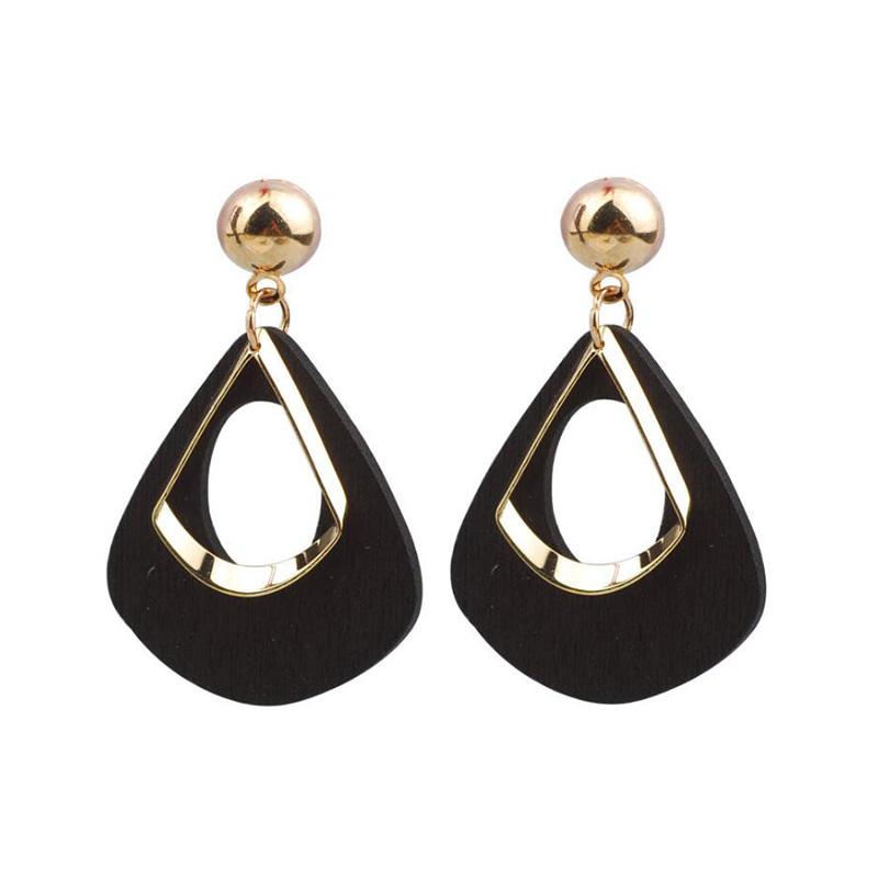 Black Hanging Long Earrings for Women Triangle Square Statement Drop Earrings 2025 boucle oreille femme Fashion Jewelry