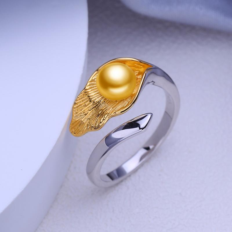 

Кольца FEEYOO с натуральным пресноводным жемчугом для женщин и девочек, классическое регулируемое кольцо золотого цвета, вечерние украшения Adjustable size золотой