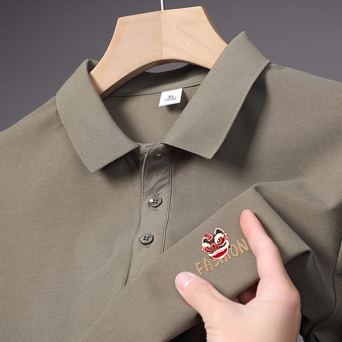 

Men s Summer New Versatile Loose Lapel Short-sleeved POLO Shirt Thin Short-sleeved 4XL