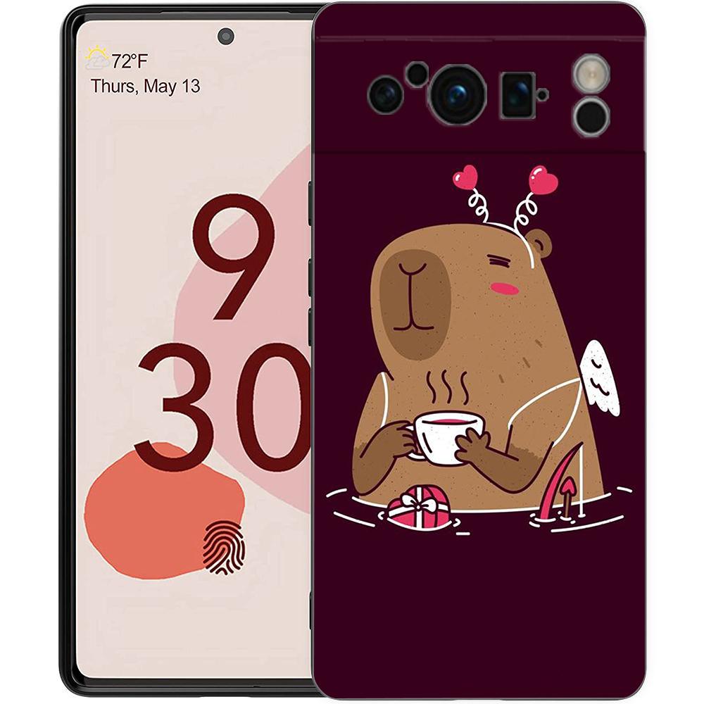 

Phone Case Cover for Google Pixel 9/8/7/6/7A/6A/Pro Shockproof Soft TPU 9/Pro/XL Shell Fundas Capas Cute Capybara Coque Bags Google Pixel 8
