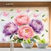 Creative Peony Butterfly Static Cling Window Glass Film Sticker for Bedroom Living Room Balcony Study Home Decor