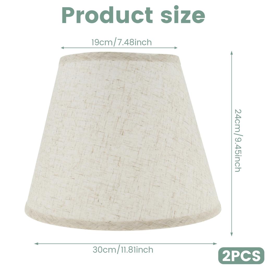 2Pcs Table Lamp Shade Linen Fabric Lampshade With Spider Fitter Detachable Barrel Shape Lamp Shade for Home Living Room Bedroom