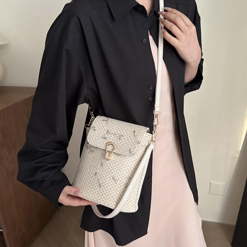 Lace Woven Straw Woven New Fashionable and Fresh Sling-shoulder Bag Women's Small Bucket Crossbody Bag Handbags