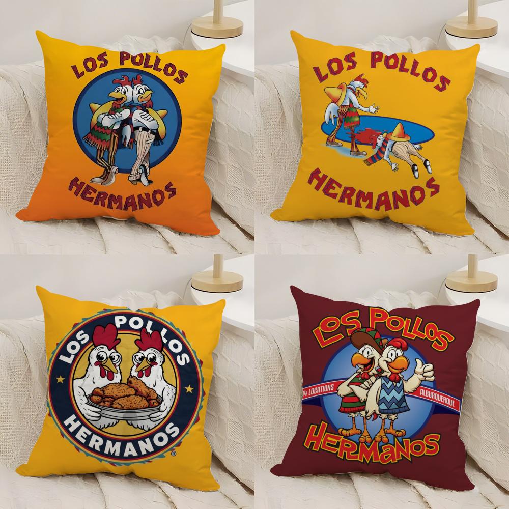 Los Pollos Hermanos Cushion Cover Silky Short Plush Double-Sided Printed Pillow Case for Sofa All Seasons Home Decor Gift