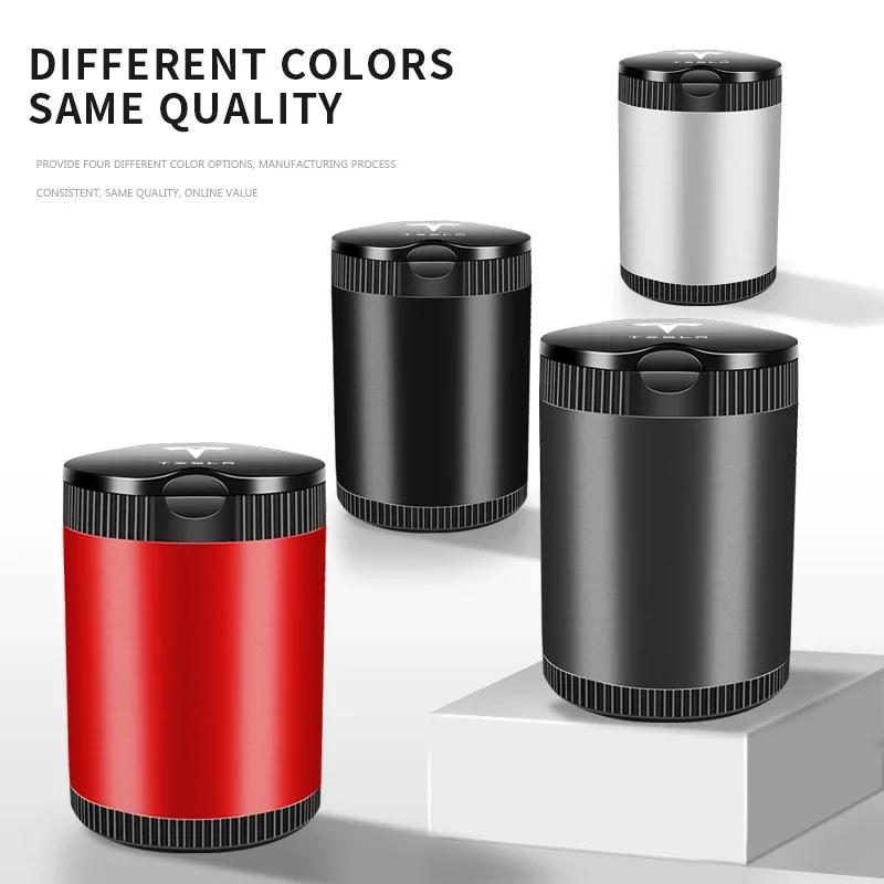 Autoaufkleber Tesla Auto Zigarettenaschenbecher Becher mit Deckel Tragbarer Abnehmbarer Fahrzeug Aschenbecher Halter Box Für Tesla Model 3 Model S Mo