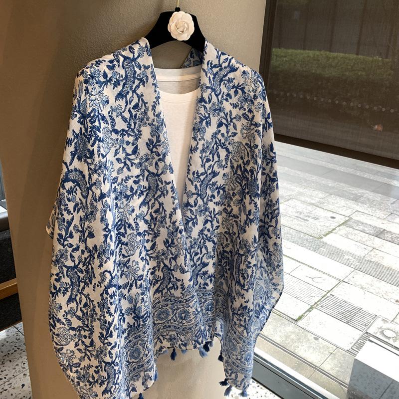Retro ethnic style popular high-end atmosphere, headscarf, jacquard cashew nut shawl, long scarf, female outdoor shawl 90*180