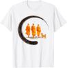 Peace Walking Monks Minimalist Zen Art T-Shirt
