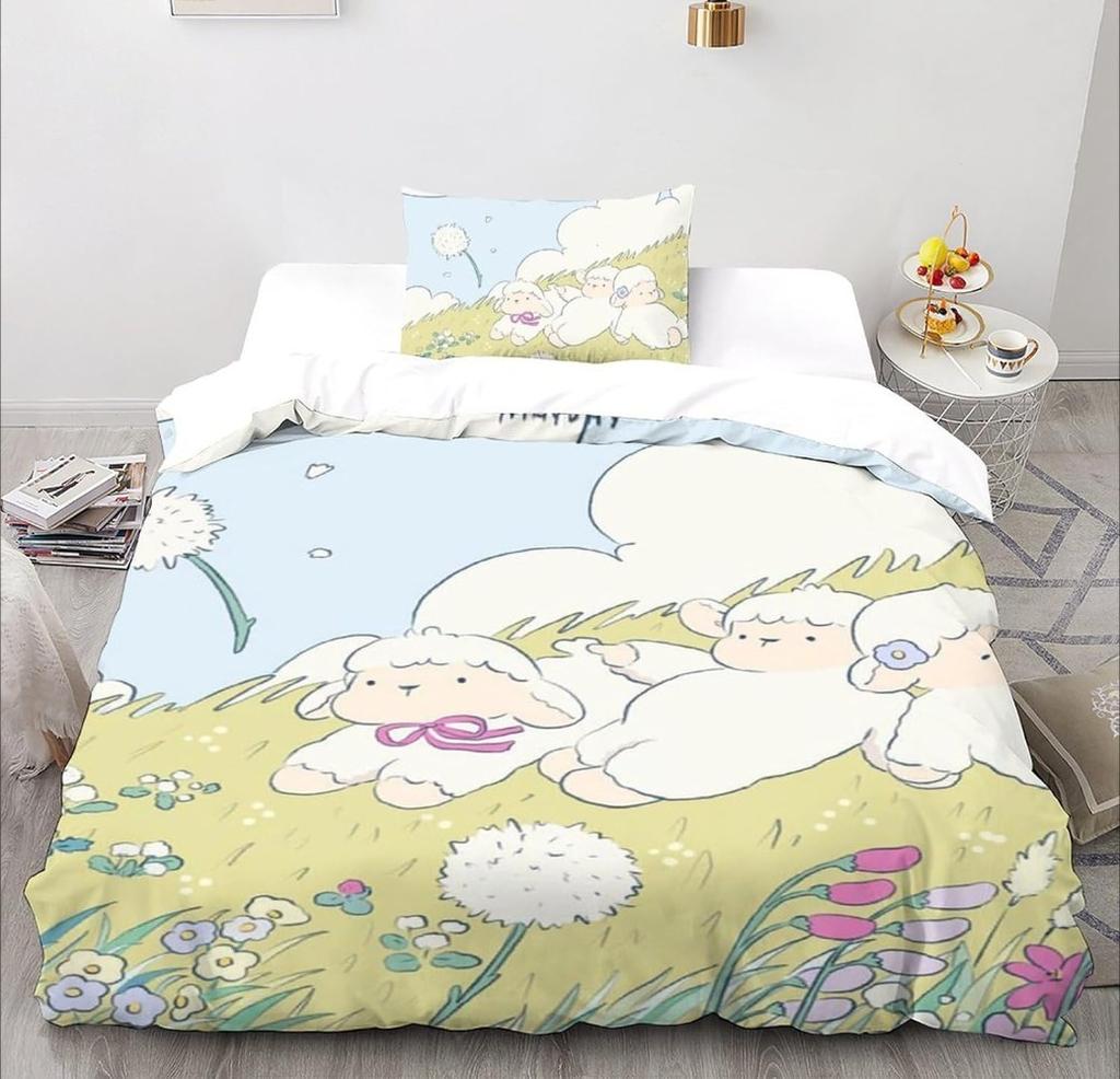 Seturi de lenjerie de pat din microfibră, Motiv animal desen animat 3D, Lenjerie de pat pentru copii cu fermoar, Decor cameră, Husă de plapumă pentru adolescenți, adulți