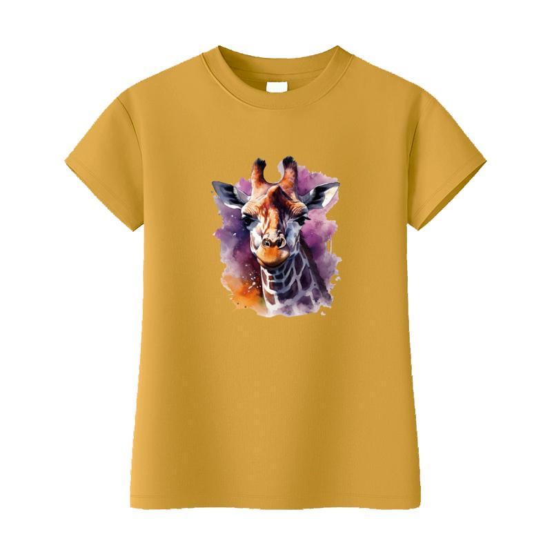 Niedliche Giraffe Aquarell Hitzetransfer Aufkleber Aufbügler für T-Shirts Thermotransfer Vinyl HTV Abziehbild DIY Design