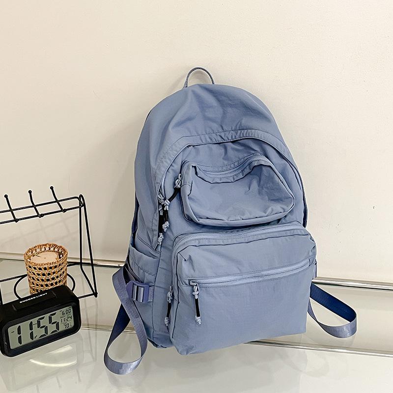 Schoolbag short trip backpack female junior high school high school college student schoolbag male solid color large capacity computer backpack 