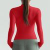Women's Fashionable Casual Long-Sleeved Knit Top, High-Neck Solid Color, Semi-High Neck,Slim Fit, Stretchy Top.