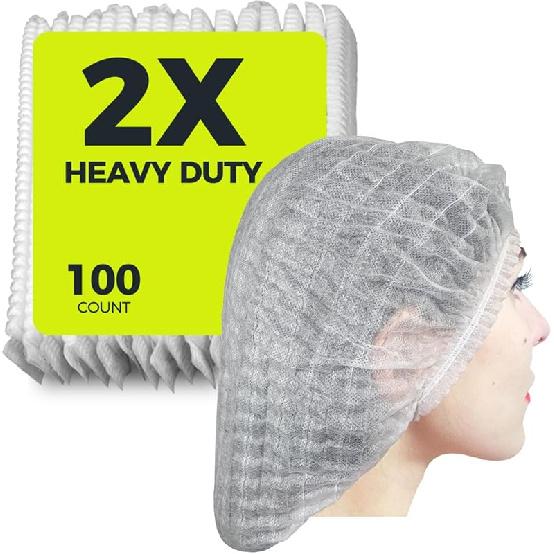 2X Heavy Duty Hair Nets Food Service, 100 Pack, 21 , Disposable Bouffant Caps Hair Nets for Women Work, Cooking, Package may vary. 100 Count
