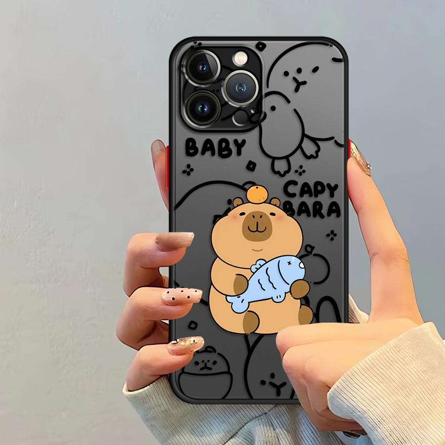 Cute Capybara Case for iPhone 17 Pro Max 11 XS XR 13 Mini 7 8 SE 15 14 Air 16 Plus 12 Funda Back Phone Cover