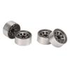 4 Pcs 1in RC Wheel Hub Lightweight Universal RC Car Replacement Metal Wheel Rims for Upgrade White