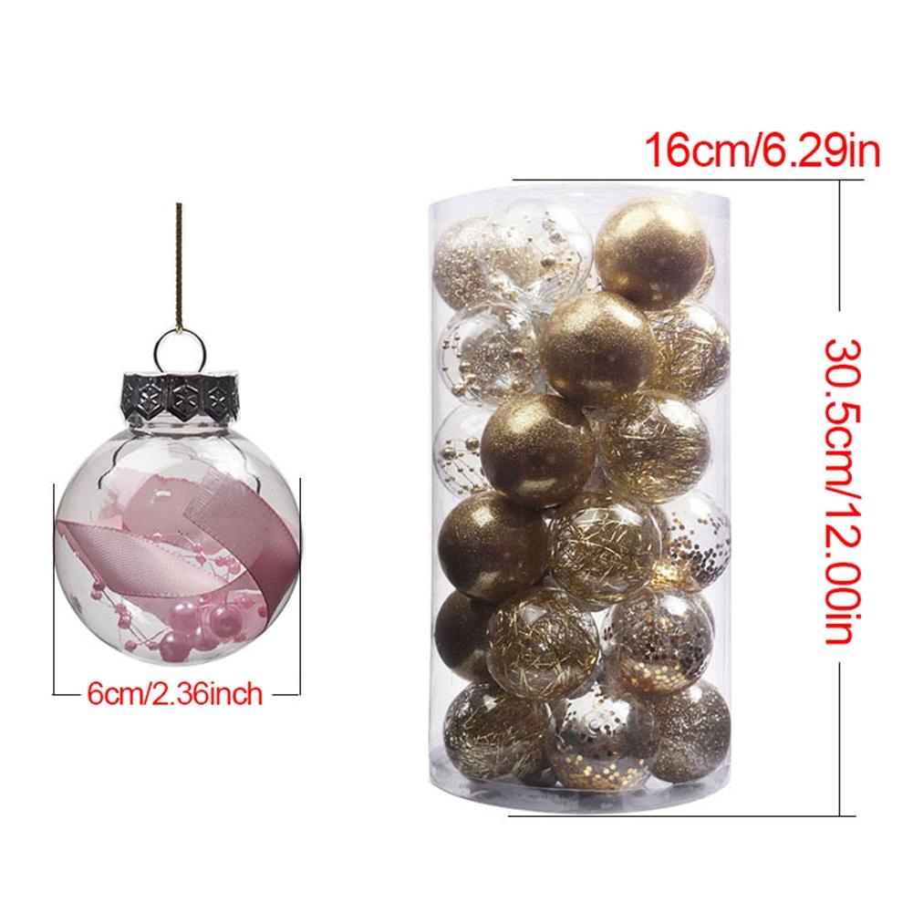 Clear Christmas Ball Ornaments Decorations Xmas Tree Shatterproof Ornaments with Hanging Loop for Home Decor Holiday Party