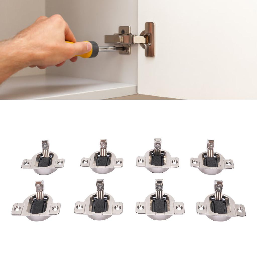 8Pcs 110 Degrees Screw On Self Closing Compact 33 Hinge Zinc Alloy Sturdy Structure Cabinet Door Hinges