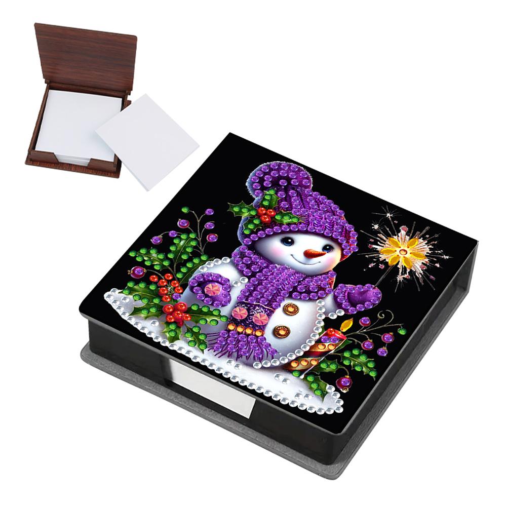 

DIY Rhinestones Leather Gem Art Sticky Note Holder with 160 Sheets Paper Diamond Art Note Box Mosaic Kit for Desktop Decoration