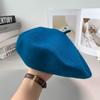 Candy Color Ishihara Rimei Peacock Blue Wool Knitted Beret Women's Autumn and Winter Japanese Retro Painter Hat
