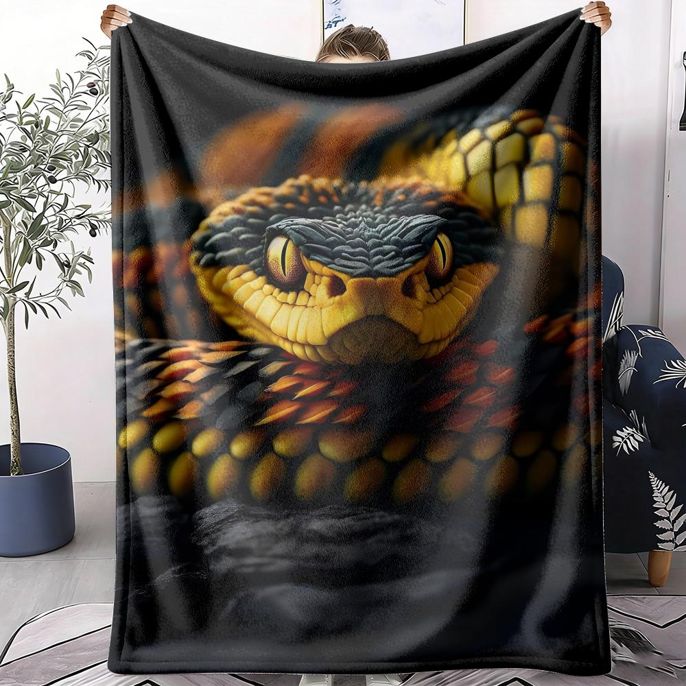 Snake Throw Soft Flannel AC Blanket Lightweight Summer Nap Throw Cozy  Blanket for Sofa Bed Travel Home