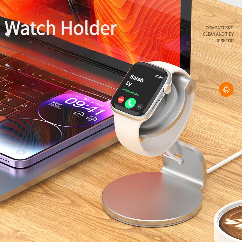 Magnetic Charging Dock Stand for Apple Watch Series 10/9/8/SE/Ultra 3/2, Aluminum Alloy Desktop Charging Cradle Holder for iWatch