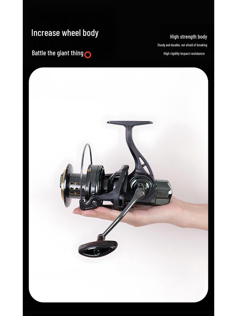 Full Metal Long Cast TV Spinning Reel with Slanted Shallow Spool for Lure and Sea Rod Fishing