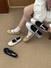 French Temperament Silver Light Mouth Bow Single Shoes Women's 2025 Autumn Round Head Commuting Skirt Beautiful Mary Jane Shoes