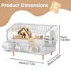 Hamster Cage 2-Layer Clear Acrylic Pet Habitats Hamster Enclosure For Indoor Outdoor Household Yard Breeding Observation Pet Shop
