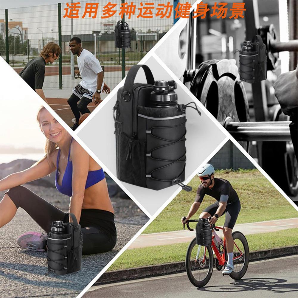 Magnetic Gym Water Bottle Bag Portable with Reflective Strip Phone Pocket - Organizer for Fitness Accessories