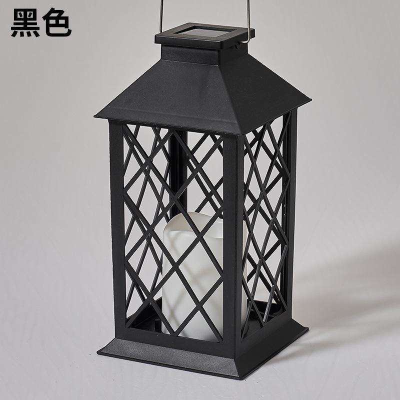 Outdoor Solar-Powered Courtyard Candle-Style Lantern, Retro Ambience Large Palace Lamp for Garden Lawn Landscape Decoration
