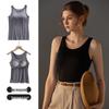 Damen-Tanktop mit Spaghettiträgern aus Eis-Seide - Eingebauter BH, Schöner Rücken, Vielseitig für Yoga/Sport/Basisschicht oder Oberbekleidung