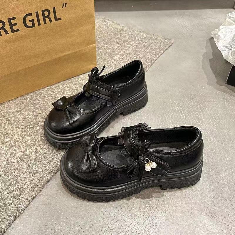 French Platform Small Leather Shoes Women's Retro British Style Sweet with Skirt Mary Jane Single Shoes 2025 Spring and Autumn New