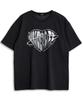 Under Off Oversized Crew Neck Metallic Chrome Heart Logo Short Sleeve T-Shirt White