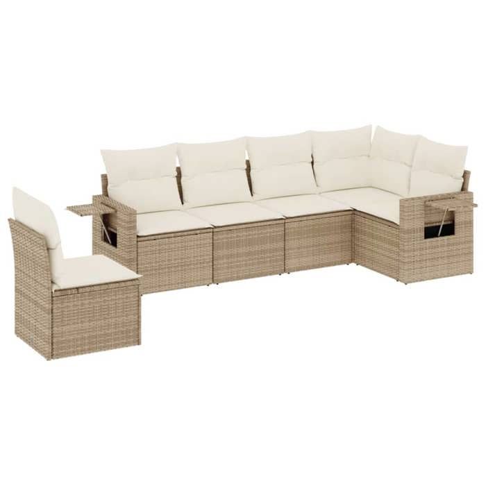 VidaXL Garden Lounge Set with Cushions 6 Pcs, Patio Sofas, Patio Furniture Set, Outdoor Furniture, Beige 3252565