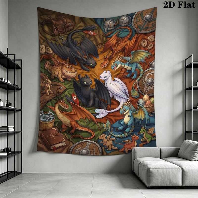 Come Allenare un Drago Arazzo da Parete Appeso Estetico Coperta in Tessuto Stampato Arazzi Decorativi per Camera da Letto Soggiorno Arredamento per la Casa