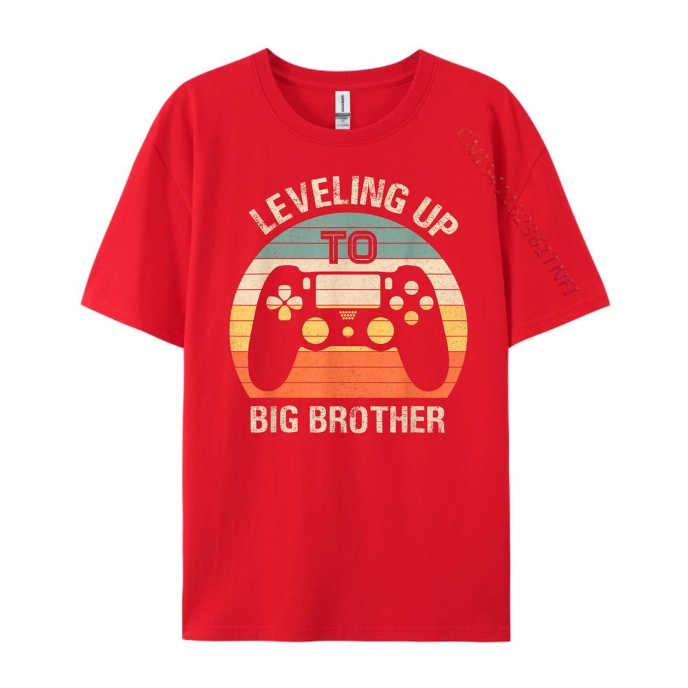 Leveling up to Big Brother 2025 funny gamer vintage kids men Funny T Shirts Men Couples Cotton T Shirt Men Tops  Tees S