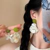 Gardenia Blossom Chinese Style Earrings: Fresh, Unique Flower Studs for Women - Perfect for a Summer Beach Atmosphere