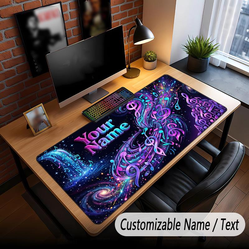 Music General Theme Custom Mouse Pad Personalized With Name Text Customized Desk Mat For Office Home Decor