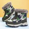 Children's snow boots winter new classmates fleece thickened children's warm waterproof large cotton shoes medium and older children's Martin boots