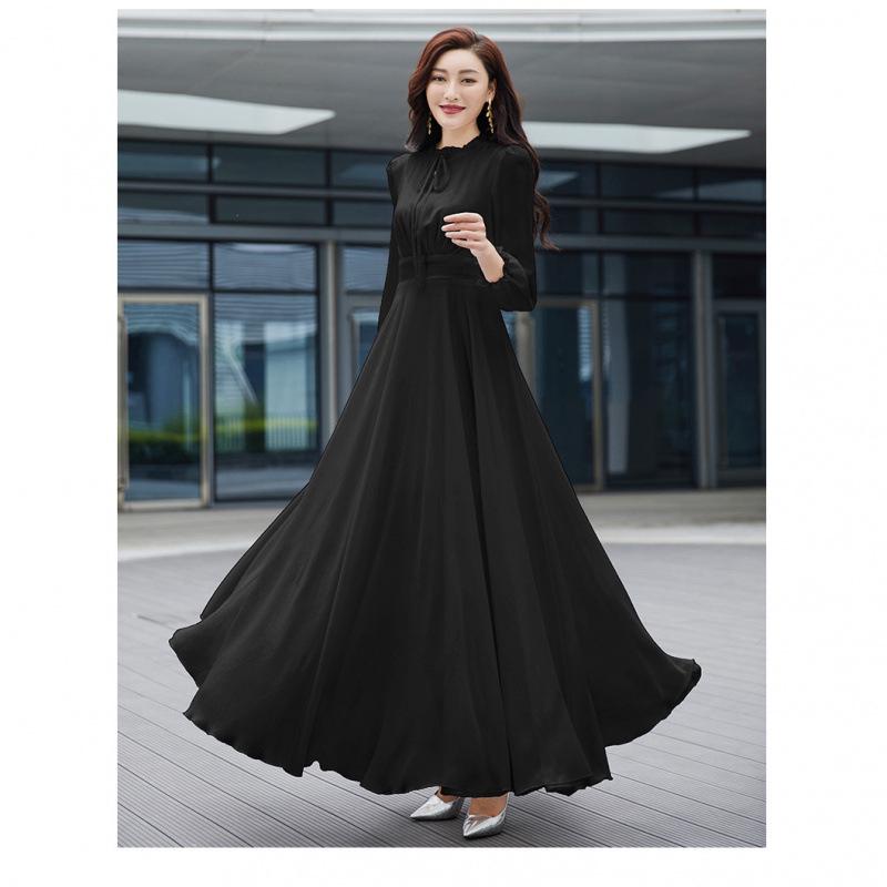 White Flowing Chiffon Beach Dress with Large Hem Skirt - Summer Long Style for Women