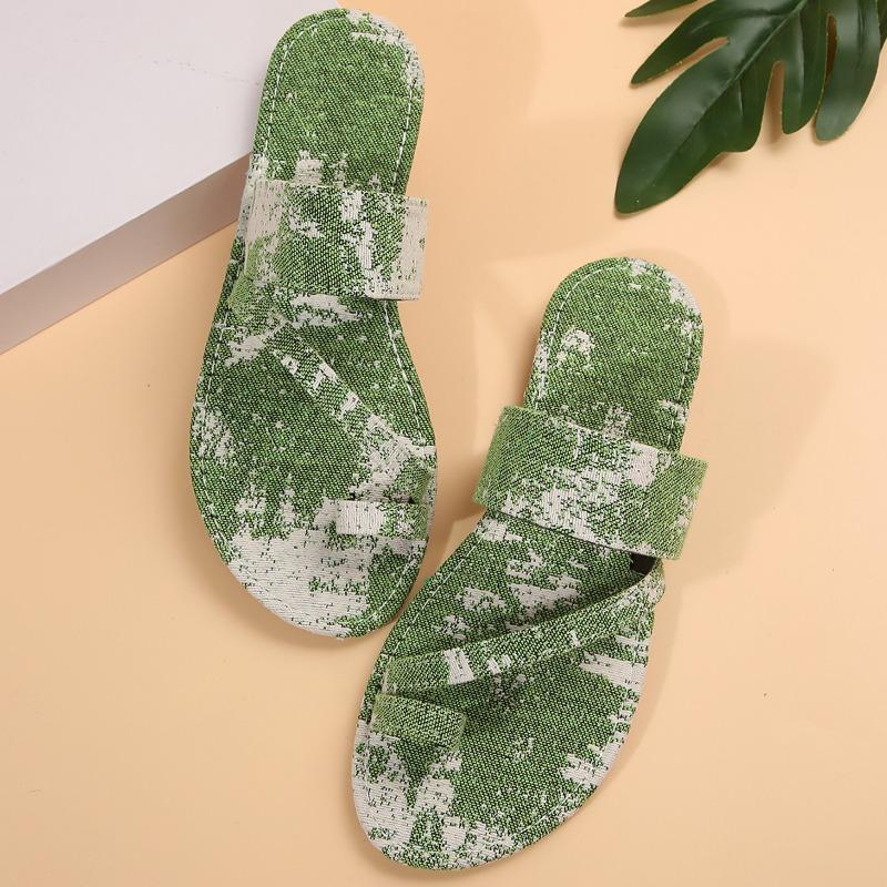 

Fashion Women s Shoes 2025 New Comfortable Flat Slipper Plus Size 43 зелёный